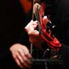 Close up of violinist performing music live at prominent upscale NYC event