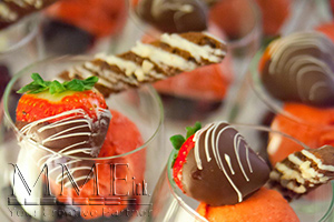 geltao and strawberries catered dessert