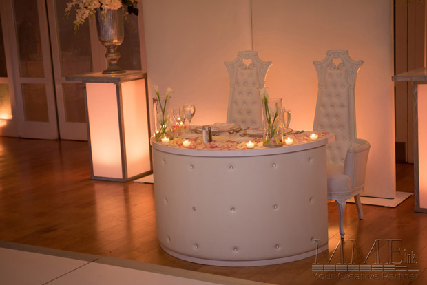 Bride and Groom Sweet heart table at NYC wedding