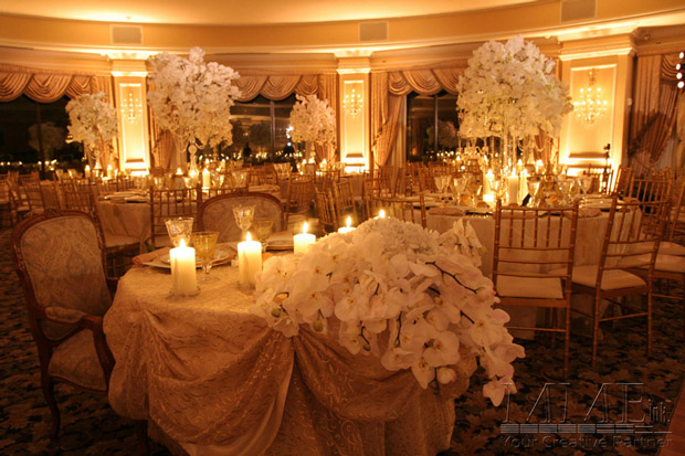 Up lighting at Oheka Castle Ballroom